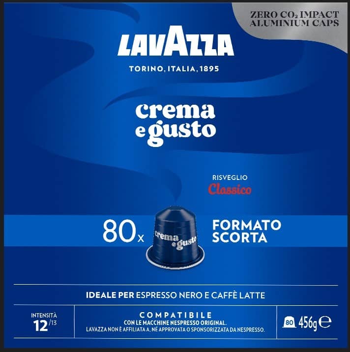 80 Lavazza Crema e Gusto Classico Alluminio Nespre sso