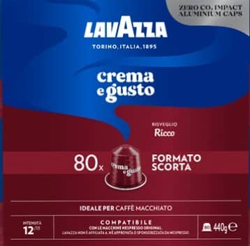80 Lavazza Crema e Gusto Ricco Alluminio Nespresso