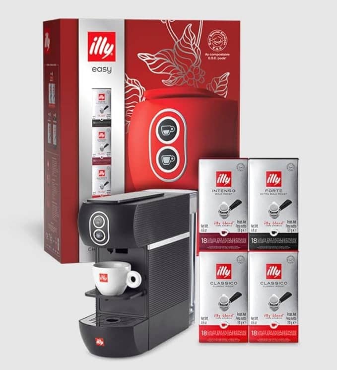 Macchina Caffè Illy Cialda Easy Nera + 4 conf. (72 ) di Cialde Omaggio