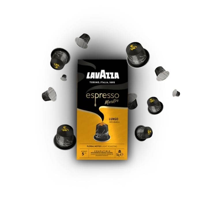 10 Lavazza Espresso Maestro Lungo Alluminio Nespre sso
