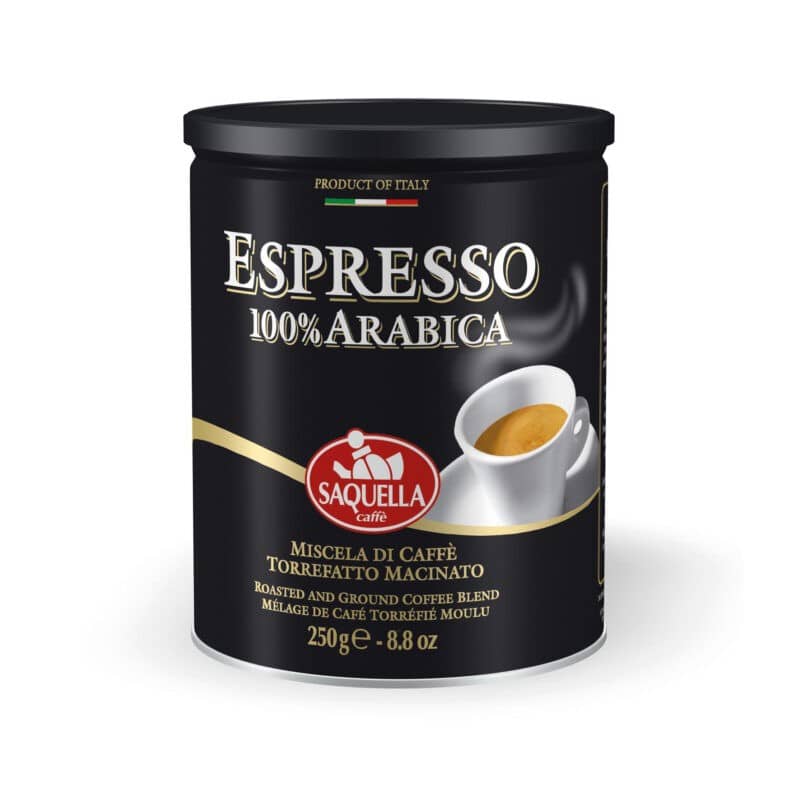 250g Macinato in Lattina Espresso 100% Arabica Saq uella