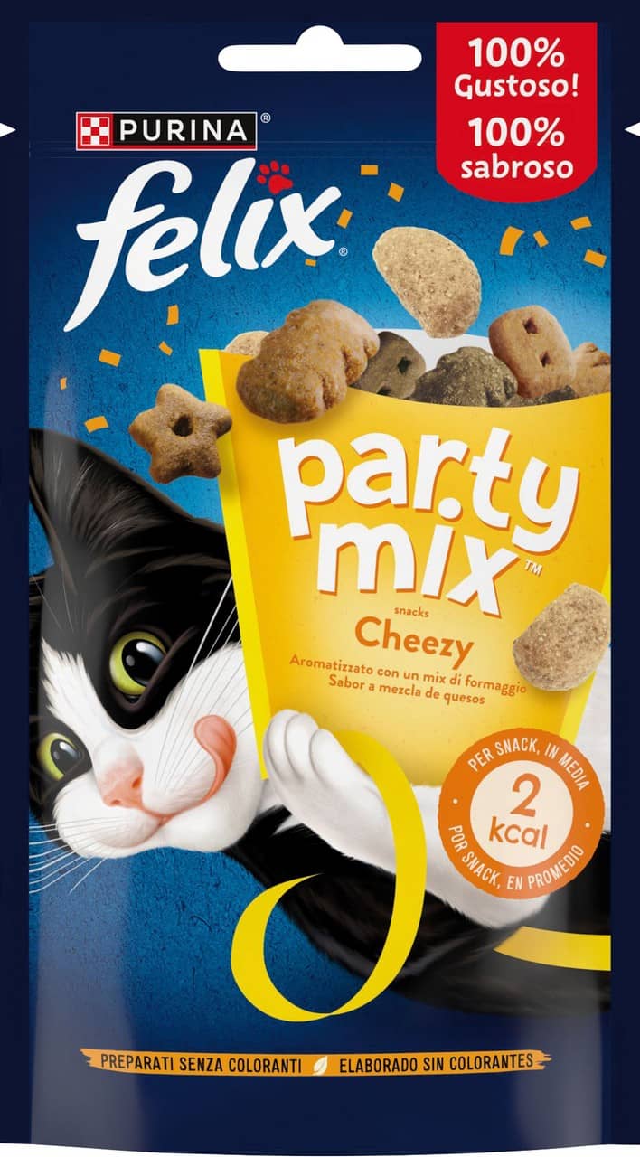 Felix Party Mix 60g Cheezy Formaggi Cheddar, Goud ed Edamer