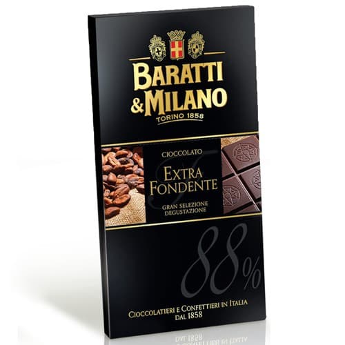 1 Tavola di Cioccolato Extra Fondente 88% 75g Bara tti & Milano, immagine 1