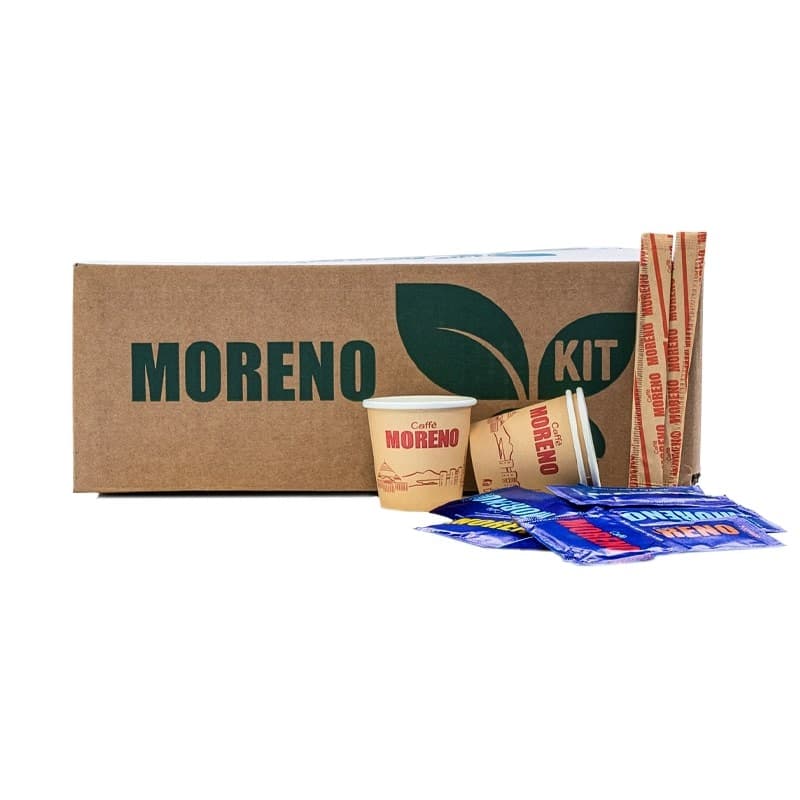 150 Bicchierini caffe + 150 Zucchero + 150 Palette BIO Moreno, immagine 1