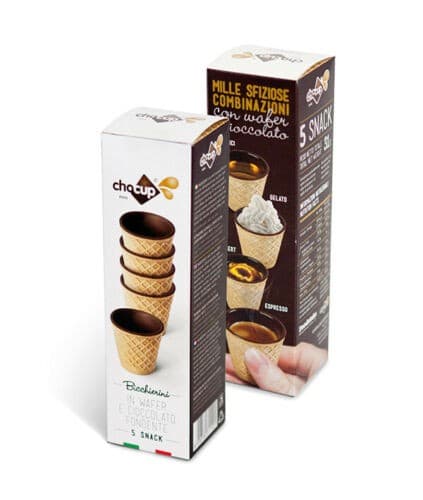 5 Bicchieri in Cialda e Cioccolato 30ml Foodrinks, immagine 1