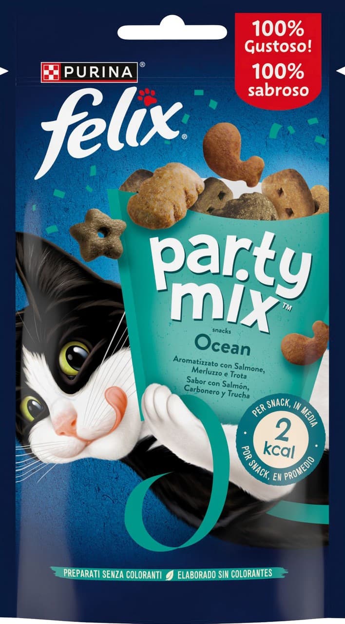 Felix Party Mix 60g Ocean Salmone, Merluzzo e Trot a, immagine 1