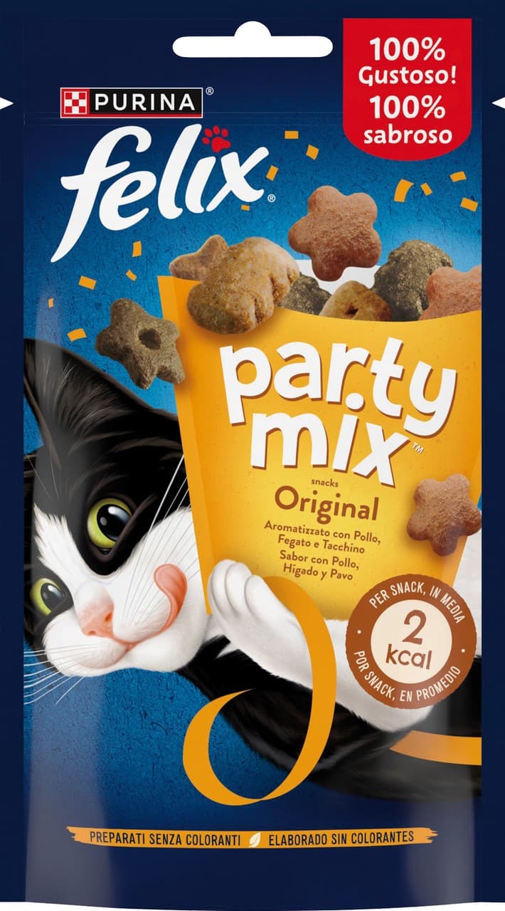 Felix Party Mix 60g Original Pollo, Fegato e Tacch ino, immagine 1