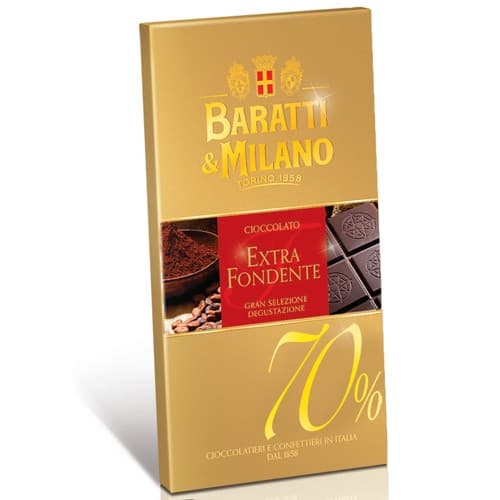 1 Tavola di Cioccolato Extra Fondente 70% 75g Bara tti & Milano, immagine 1
