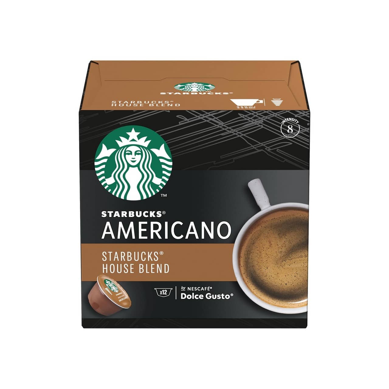 12 Caffe Americano House Blend Starbucks Dolce Gus to
