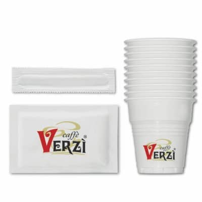 kit 100 bicchierini carta + zucchero Bianco + pale tta Verzì
