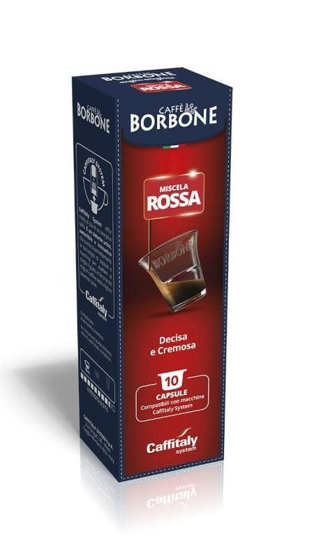 10 caps. Red Borbone Caffitaly