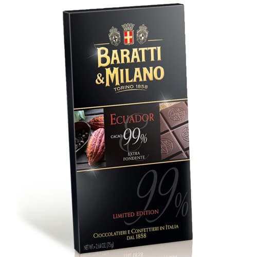 1 Tavola di Cioccolato Ecuador Fondente 99% 75g Ba ratti & Milano, immagine 1