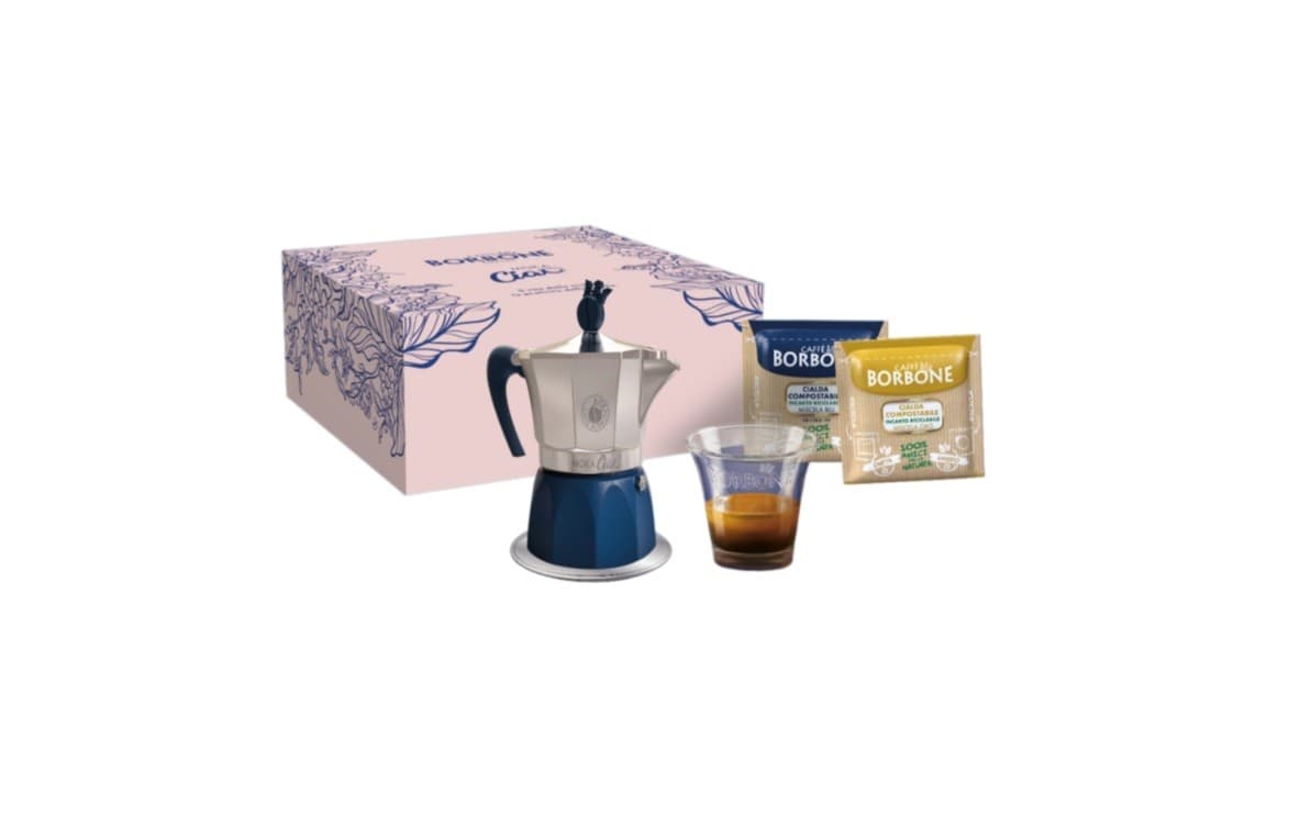Box MokaCiao + 30 Cialde + 4 Bicchieri Vetro, immagine 1