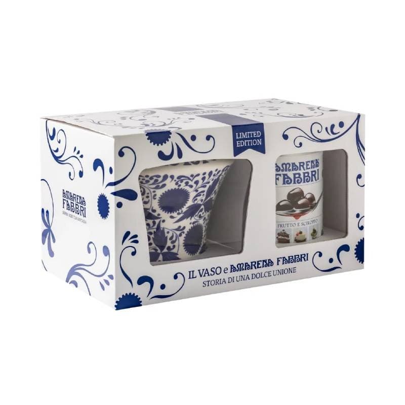 Couvette Vaso in Ceramica + Latta 1.25 Kg Amarene Sciroppate Fabbri, immagine 1