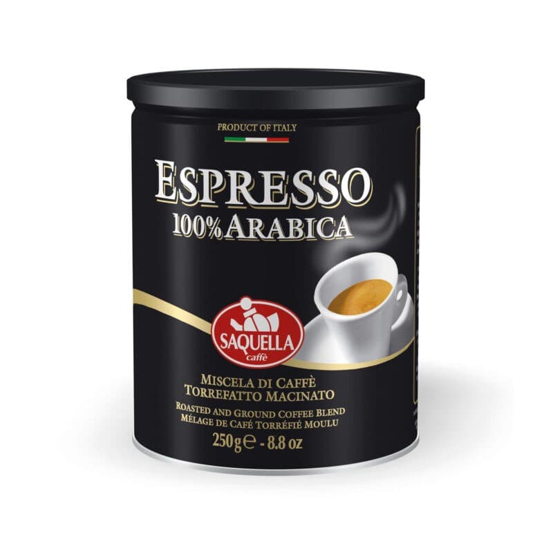 250g Macinato in Lattina Espresso 100% Arabica Saq uella, immagine 1