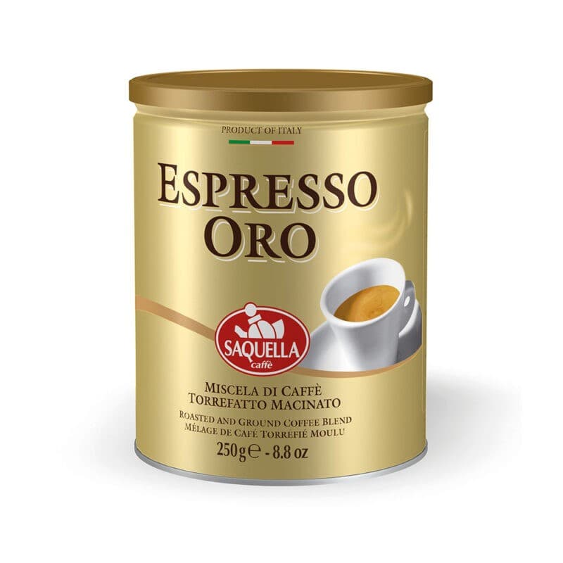 250g Macinato in Lattina Espresso Oro Saquella, immagine 1